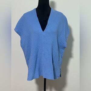 ADRIENNE V Neck Cotton Top - S
